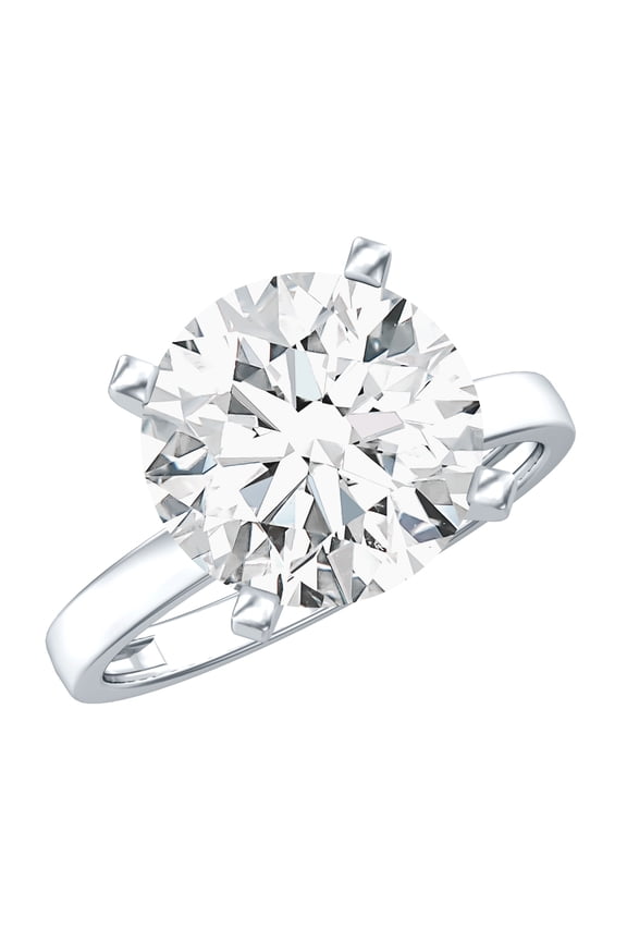 Lab Grown Diamond Engagement Ring 4 Carat - IGI Certified - E-VS1 Quality - Big Diamond Solitaire Ring for Women, 10K White Gold, US 3.00