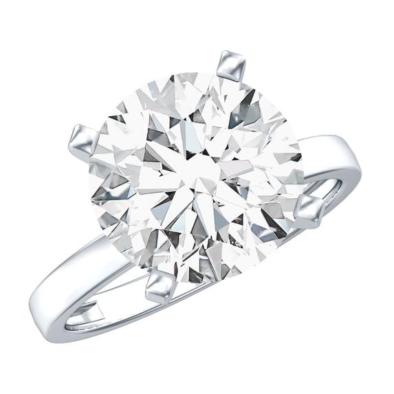 Rosec Jewels Lab Grown Diamond Engagement Ring 4 Carat - IGI Certified - E-VS1 Quality - Big Diamond Solitaire Ring for Women, 925 Sterling Silver, US 4.00