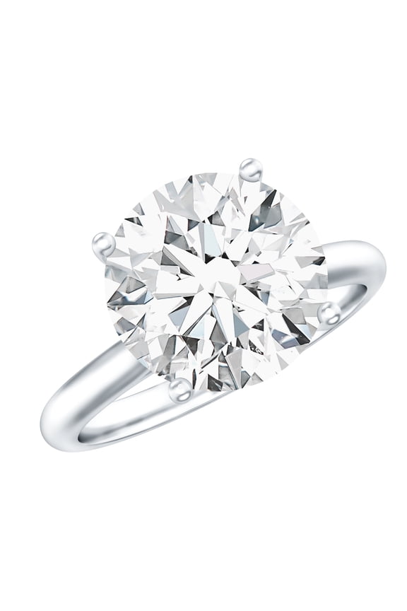 Lab Grown Diamond Engagement Ring 5 Carat - IGI Certified - E-VS1 Grade - Big Diamond Solitaire Ring for Women, 10K White Gold, US 8.50