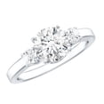 thumbnail image 1 of Rosec Jewels - Lab Grown Diamond Engagement Ring - 7 mm Circle Diamond Ring - Ef-Vs Quality, 925 Sterling Silver, US 4.00, 1 of 8