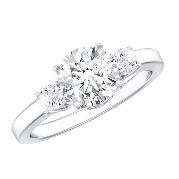 Rosec Jewels - Lab Grown Diamond Engagement Ring - 7 mm Circle Diamond Ring - Ef-Vs Quality, 925 Sterling Silver, US 4.00