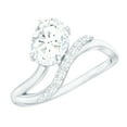 thumbnail image 1 of Rosec Jewels Lab Grown Diamond Engagement Ring Curved - East West Oval Ring (6x8 mm, EF-VS Grade), 10K White Gold, US 8.00, 1 of 9