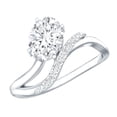 thumbnail image 1 of Rosec Jewels Lab Grown Diamond Engagement Ring Curved - East West Oval Ring (6x8 mm, EF-VS Grade), 18K White Gold, US 13.00, 1 of 7