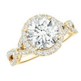 thumbnail image 1 of Rosec Jewels Lab Grown Diamond Engagement Ring - Ef-VS Quality Certified Diamond Circle Ring - with Jewelry Box, 10K Yellow Gold, US 4.00, 1 of 8