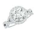 thumbnail image 1 of Rosec Jewels Lab Grown Diamond Engagement Ring - Ef-VS Quality Certified Diamond Circle Ring - with Jewelry Box, 925 Sterling Silver, US 6.50, 1 of 8