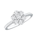 thumbnail image 1 of Rosec Jewels Lab Grown Diamond Engagement Ring - Flower Cluster Ring (EF-VS Quality) Ready to Gift, 10K White Gold, US 10.00, 1 of 8