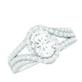 thumbnail image 1 of Rosec Jewels Lab Grown Diamond Engagement Ring Oval - Classic Halo Ring - EF-VS Quality, 925 Sterling Silver, US 4.00, 1 of 8