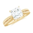thumbnail image 1 of Rosec Jewels Lab Grown Diamond Engagement Ring Princess Cut - Vintage Style Ring (1 Ct, 6 mm, EF-VS Quality), 14K Yellow Gold, US 10.00, 1 of 9