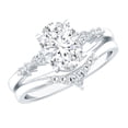 thumbnail image 1 of Rosec Jewels Lab Grown Diamond Engagement Ring Set - 2ct Oval Engagement Ring with Enhancer - EF-VS Quality Certified, 925 Sterling Silver, US 5.00, 1 of 9