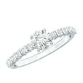 thumbnail image 1 of Rosec Jewels Lab Grown Diamond Engagement Ring with Side Stones - Classic Half Carat Diamond Ring for Women (Ef-VS Grade), 925 Sterling Silver, US 4.50, 1 of 8