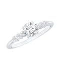 thumbnail image 1 of Rosec Jewels Lab Grown Diamond Engagement Ring with Side Stones - 5 mm - Half Carat - EF-VS Grade, 925 Sterling Silver, US 4.00, 1 of 8