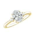 thumbnail image 1 of Rosec Jewels Lab Grown Diamond Engagement Ring with Side Stones - 6X8 mm Oval (1 Ct, EF-VS Quality), 18K Yellow Gold, US 10.50, 1 of 9