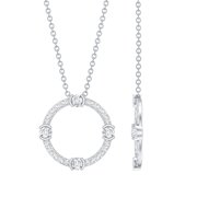 Rosec Jewels Lab Grown Diamond Eternity Circle Necklace for Women - EF-VS Quality Certified with Jewelry Box, 18K White Gold