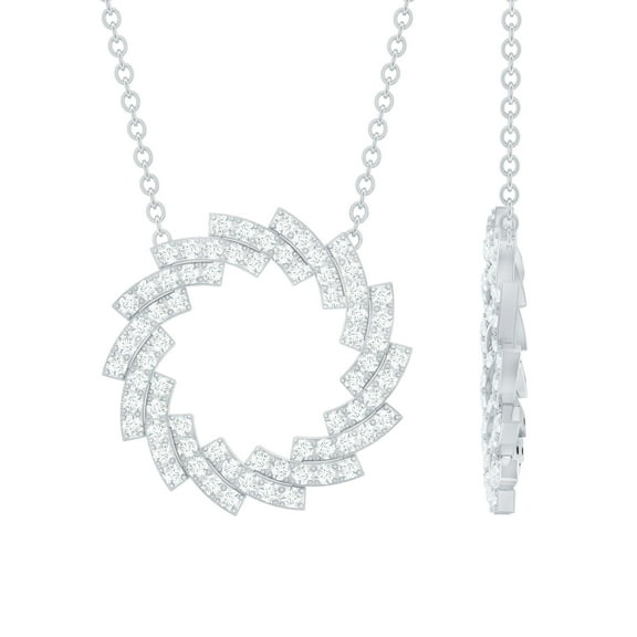 Rosec Jewels Lab Grown Diamond Eternity Necklace - Circle of Life Necklace for Women, with Chain (EF-VS Quality), 925 Sterling Silver