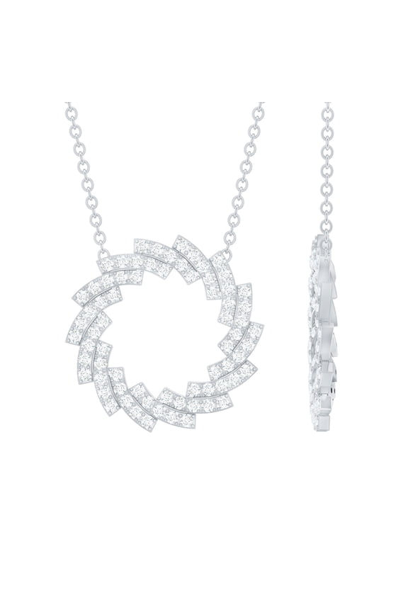 Lab Grown Diamond Eternity Necklace - Circle of Life Necklace for Women, with Chain (EF-VS Quality), 925 Sterling Silver