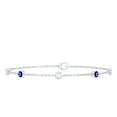 thumbnail image 1 of Rosec Jewels Lab Grown Diamond Evil Eye Bracelet for Women - Diamond Station Bracelet - EF-VS Grade, 925 Sterling Silver, 7.0 inches, 1 of 9