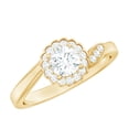 thumbnail image 1 of Rosec Jewels Lab Grown Diamond Floral Ring | Promise Engagement Ring with Halo (EF-VS Quality), 10K Yellow Gold, US 3.50, 1 of 8