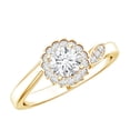 thumbnail image 1 of Rosec Jewels Lab Grown Diamond Floral Ring | Promise Engagement Ring with Halo (EF-VS Quality), 10K Yellow Gold, US 3.50, 1 of 8