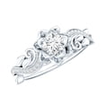 thumbnail image 1 of Rosec Jewels - Lab Grown Diamond Flower Engagement Ring for Women - 5 mm - EF-VS Quality Certified, 14K White Gold, US 7.50, 1 of 8