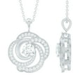 thumbnail image 1 of Rosec Jewels Lab Grown Diamond Flower Pendant Necklace with Chain - EF-VS Quality Certified, 14K White Gold, 1 of 8