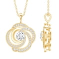 thumbnail image 1 of Rosec Jewels Lab Grown Diamond Flower Pendant Necklace with Chain - EF-VS Quality Certified, 14K Yellow Gold, 1 of 8