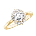 thumbnail image 1 of Rosec Jewels Lab Grown Diamond Halo Engagement Ring - EF-VS Quality Certified, 18K Yellow Gold, US 12.50, 1 of 9