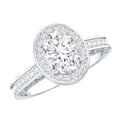 thumbnail image 1 of Rosec Jewels Lab Grown Diamond Halo Ring - Oval Engagement Ring Vintage Style - EF-VS Quality, 10K White Gold, US 5.00, 1 of 9