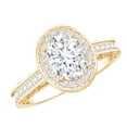 thumbnail image 1 of Rosec Jewels Lab Grown Diamond Halo Ring - Oval Engagement Ring Vintage Style - EF-VS Quality, 18K Yellow Gold, US 3.50, 1 of 9