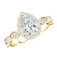 thumbnail image 1 of Rosec Jewels Lab Grown Diamond Halo Ring - Teardrop Engagement Ring 1 ct - EF-VS Quality Certified, 14K Yellow Gold, US 13.00, 1 of 8