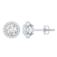thumbnail image 1 of Rosec Jewels Lab Grown Diamond Halo Stud Earrings Round - EF-VS Quality - Ready to Gift for Anniversary, 14K White Gold, 1 of 7