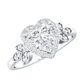 thumbnail image 1 of Rosec Jewels Lab Grown Diamond Heart Engagement Ring (1 Carat) - Statement Ring - EF-VS Quality - with Jewelry Box, 18K White Gold, US 6.50, 1 of 8