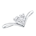 thumbnail image 1 of Rosec Jewels Lab Grown Diamond Heart Engagement Ring - Diamond Solitaire Chevron Ring for Women - EF-VS Quality - with Jewelry Box, 14K White Gold, US 12.50, 1 of 8