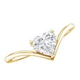 thumbnail image 1 of Rosec Jewels Lab Grown Diamond Heart Engagement Ring - Diamond Solitaire Chevron Ring for Women - EF-VS Quality - with Jewelry Box, 18K Yellow Gold, US 12.50, 1 of 8