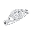 thumbnail image 1 of Rosec Jewels Lab Grown Diamond Heart Engagement Ring with Halo - Designer Ring (EF-VS Quality Certified), 10K White Gold, US 8.50, 1 of 9
