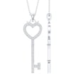 thumbnail image 1 of Rosec Jewels Lab Grown Diamond Heart Key Pendant Necklace - with Chain - Ready to Gift, 18K White Gold, 1 of 8