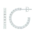 thumbnail image 1 of Rosec Jewels Lab Grown Diamond Hoop Earrings with Screw Back - Diamond Earrings for Women - EF-VS Quality - Ready to Gift, 925 Sterling Silver, 1 of 6