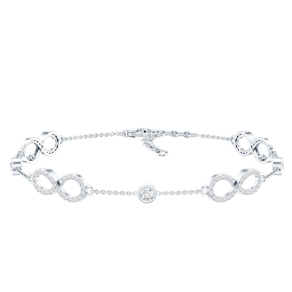 Rosec Jewels Lab Grown Diamond Infinity Bracelet (EF-VS Quality) - Station Bracelet for Women - Valentines Day Gift, 925 Sterling Silver, 7.0 inches