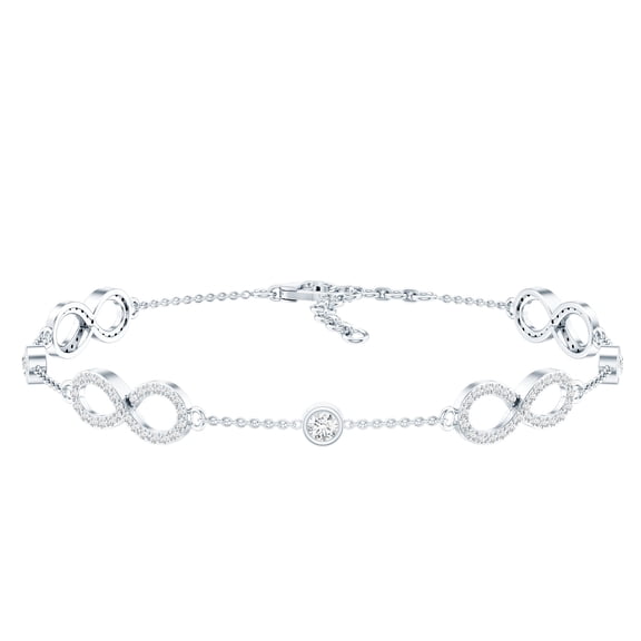 Rosec Jewels Lab Grown Diamond Infinity Bracelet (EF-VS Quality) - Station Bracelet for Women - Valentines Day Gift, 925 Sterling Silver, 7.0 inches