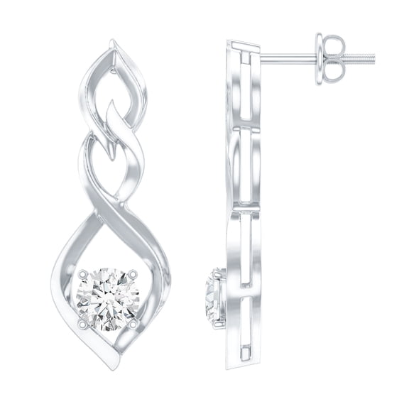 Rosec Jewels Lab Grown Diamond Infinity Earrings for Women (EF-VS Quality) - Ready to Gift for Valentines Day, 925 Sterling Silver