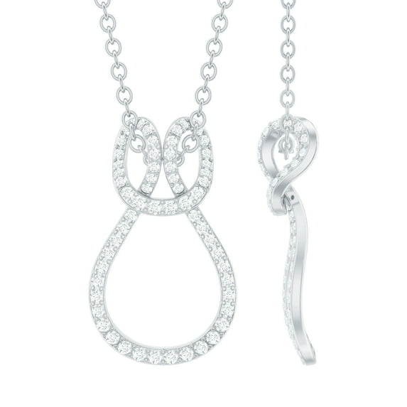 Rosec Jewels Lab Grown Diamond Infinity Knot Necklace with Chain - Ready to Gift Diamond Pendant for Anniversary, 925 Sterling Silver