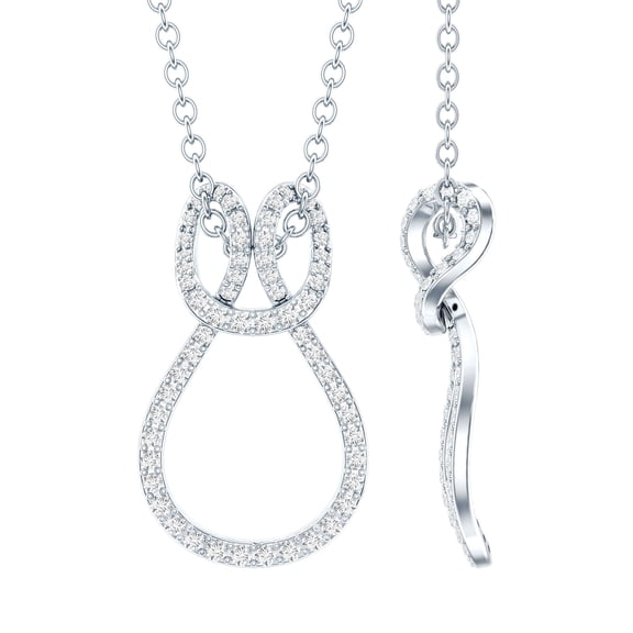 Rosec Jewels Lab Grown Diamond Infinity Knot Necklace with Chain - Ready to Gift Diamond Pendant for Anniversary, 925 Sterling Silver