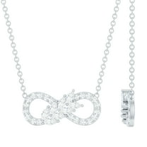 Rosec Jewels Lab Grown Diamond Infinity Necklace - Nature Inspired Vine Leaf Necklace for Anniversary - EF-VS Grade, 925 Sterling Silver