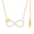 thumbnail image 1 of Rosec Jewels Lab Grown Diamond Infinity Necklace with Butterfly (EF-VS Quality Certified) - Ready to Gift, 14K Yellow Gold, 1 of 8