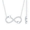 thumbnail image 1 of Rosec Jewels Lab Grown Diamond Infinity Necklace with Heart - EF-VS Grade Diamond Necklace for Anniversary, 14K White Gold, 1 of 8