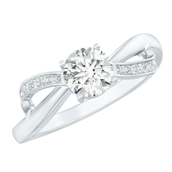 Rosec Jewels Lab Grown Diamond Infinity Promise Engagement Ring 1 Carat - 6 mm - EF-VS Quality, 10K White Gold, US 7.00