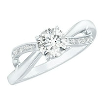 Rosec Jewels Lab Grown Diamond Infinity Promise Engagement Ring 1 Carat - 6 mm - EF-VS Quality, 925 Sterling Silver, US 4.00
