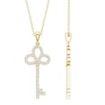 thumbnail image 1 of Rosec Jewels Lab Grown Diamond Key Necklace Pendant with Chain - Ef-Vs Quality Pave Diamond Necklace - Anniversary Gift, 14K Yellow Gold, 1 of 7