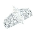thumbnail image 1 of Rosec Jewels Lab Grown Diamond Marquise Engagement Ring 1 Ct - 5X10 mm - Filigree Ring - EF-VS Grade, 18K White Gold, US 4.50, 1 of 8
