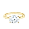 thumbnail image 1 of Rosec Jewels Lab Grown Diamond Oval Engagement Ring 2 Carat - East West Ring for Women - 7X9 mm - EF-VS Quality Certified, 10K Yellow Gold, US 8.50, 1 of 8