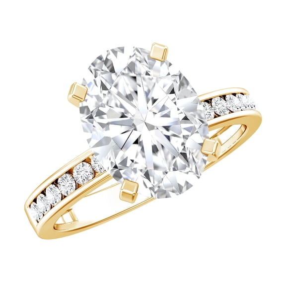 Rosec Jewels Lab Grown Diamond Oval Engagement Ring 3 Carat - E-VS1 Quality - IGI Certified Diamond Statement Ring for Women, 14K Yellow Gold, US 8.00